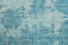 Distressed Blue Oushak Vintage Area Rug