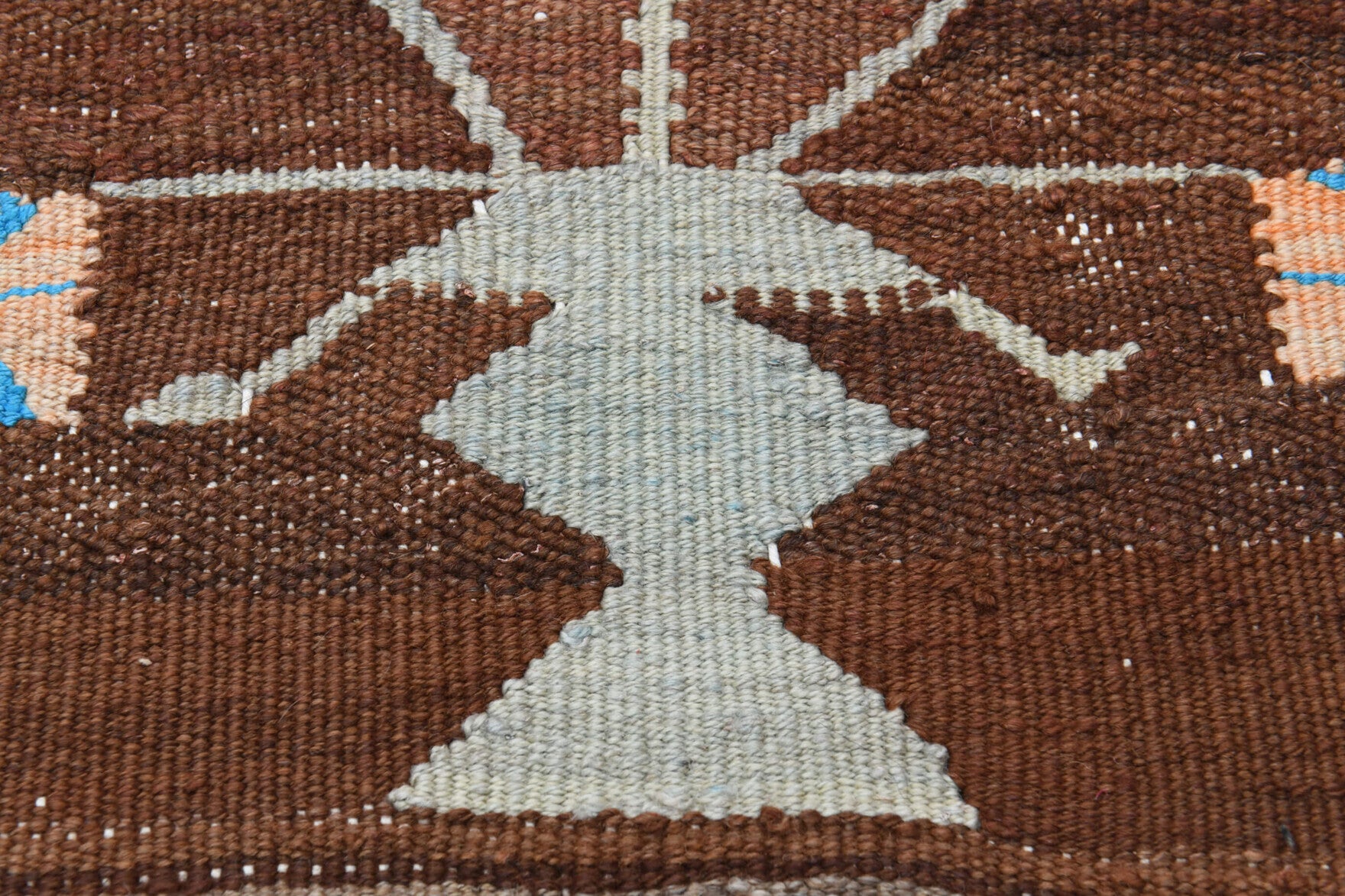 One-of-a-kind 1970s Anatolian vintage kilim rug in wool, 5'4" x 10'6"