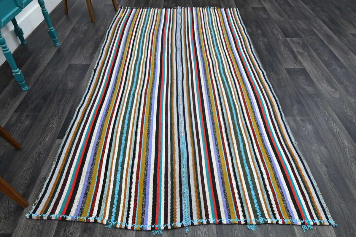 Rainbow Kilim Striped Rug