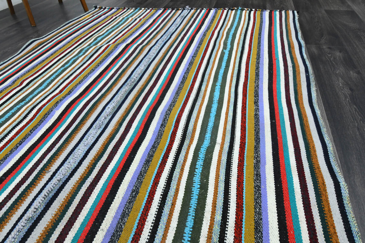 Rainbow Kilim Striped Rug