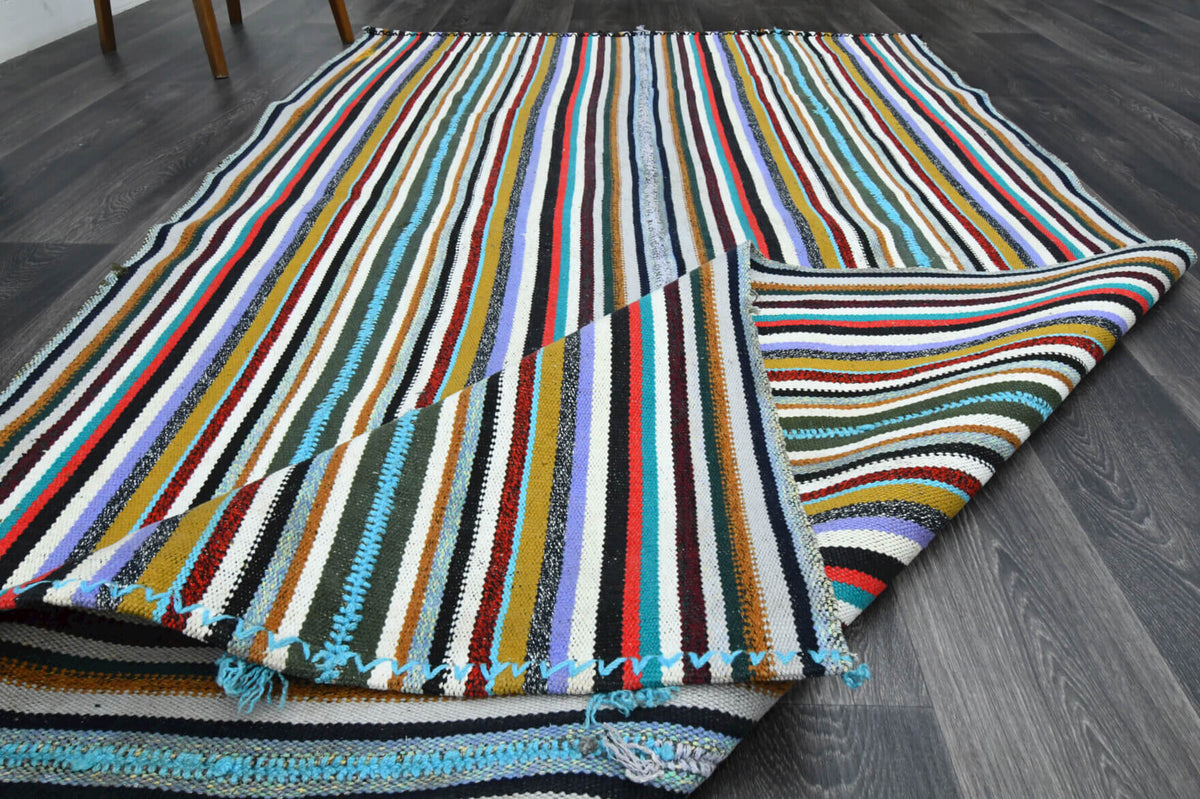 Rainbow Kilim Striped Rug