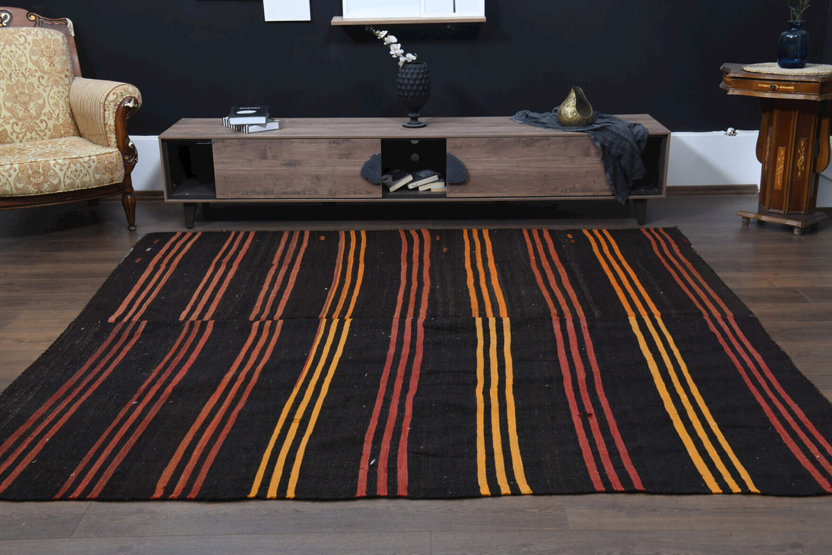 Handmade Striped Kilim Rug