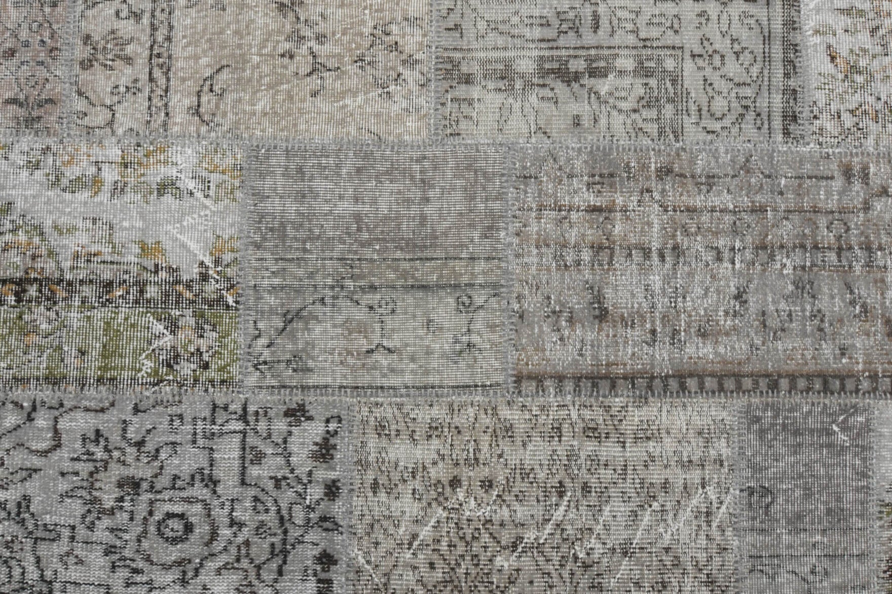 Authentic Anatolian vintage patchwork area rug (1960s) with oriental design – one-of-a-kind at Fame Rugs