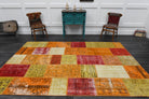 200x302 cm vintage patchwork Anatolian area rug – Charitomira, low pile, wool