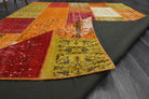 Hand-crafted Anatolian vintage patchwork rug Charitomira in wool, 1950s