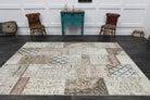 Handmade Beige Patchwork Area Rug