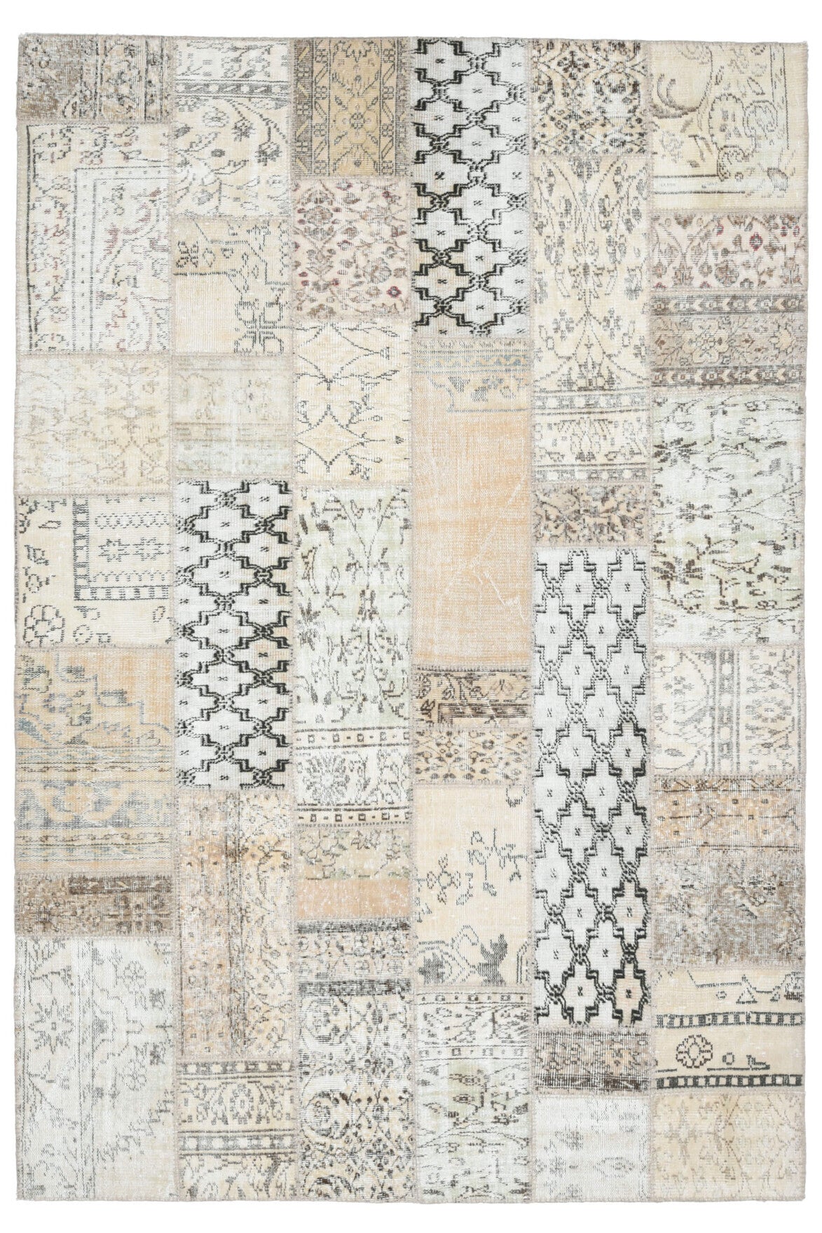 Vintage Cream Area Patchwork Rug