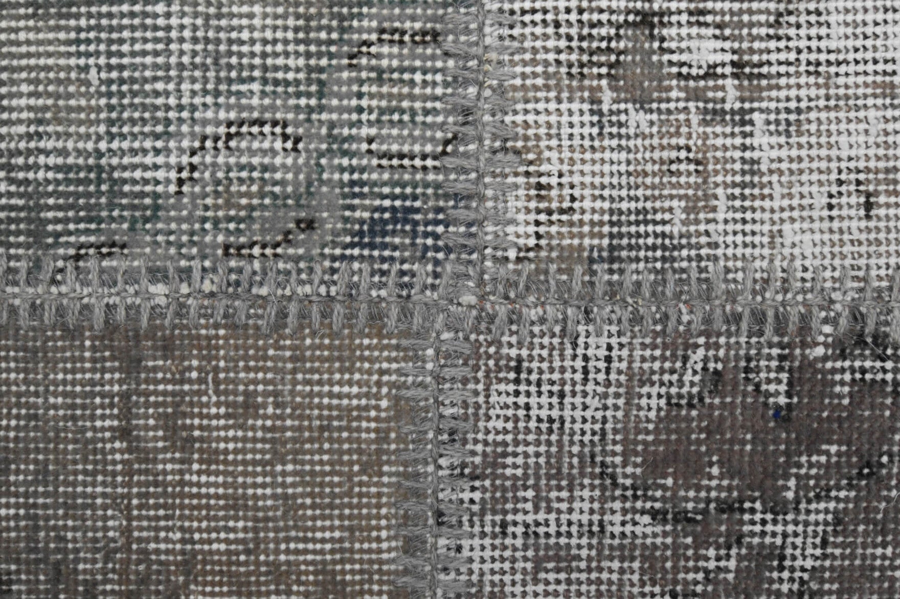 Handmade wool rug from Anatolia, Turkey – Handmade Patchwork Grey Area Rug 6'7" x 10'1"