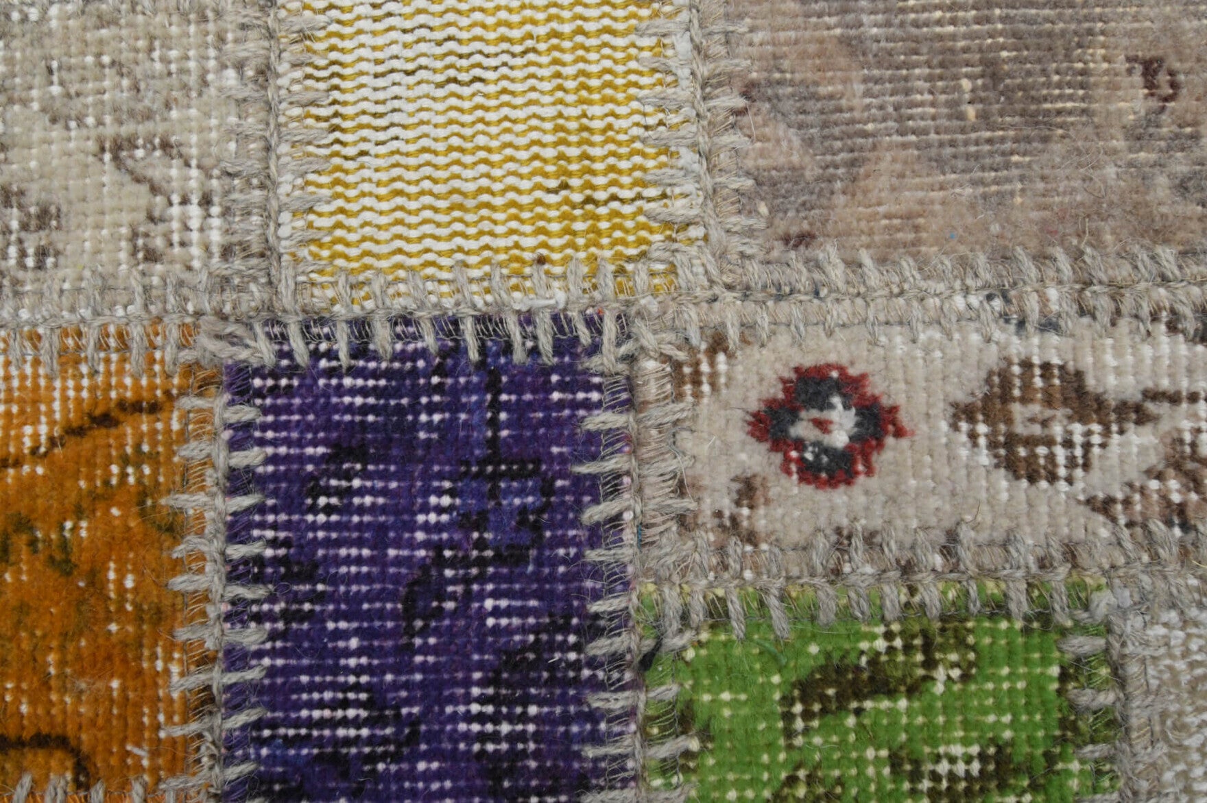 Handmade wool rug from Anatolia, Turkey – Handmade Vintage Multi-Patchwork Area Rug 6'8" x 9'11"