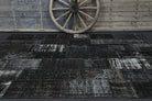 Handmade Vintage Black Patchwork Area Rug
