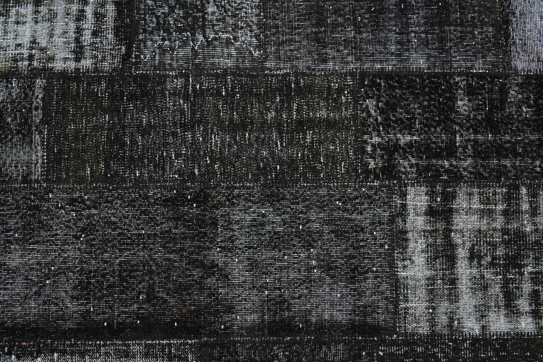 254x302 cm vintage patchwork Anatolian area rug – Bozcaada, low pile, wool