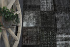 Handmade Vintage Black Patchwork Area Rug