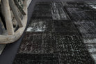 Handmade Vintage Black Patchwork Area Rug