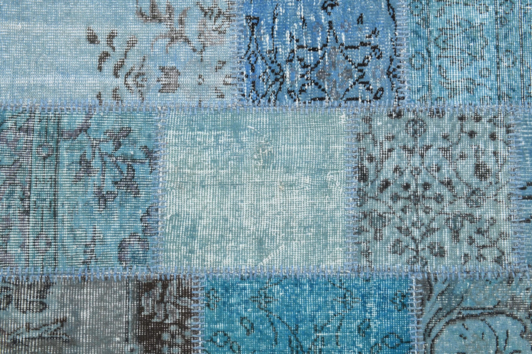171x237 cm vintage patchwork Anatolian area rug – Bestesel, low pile, wool
