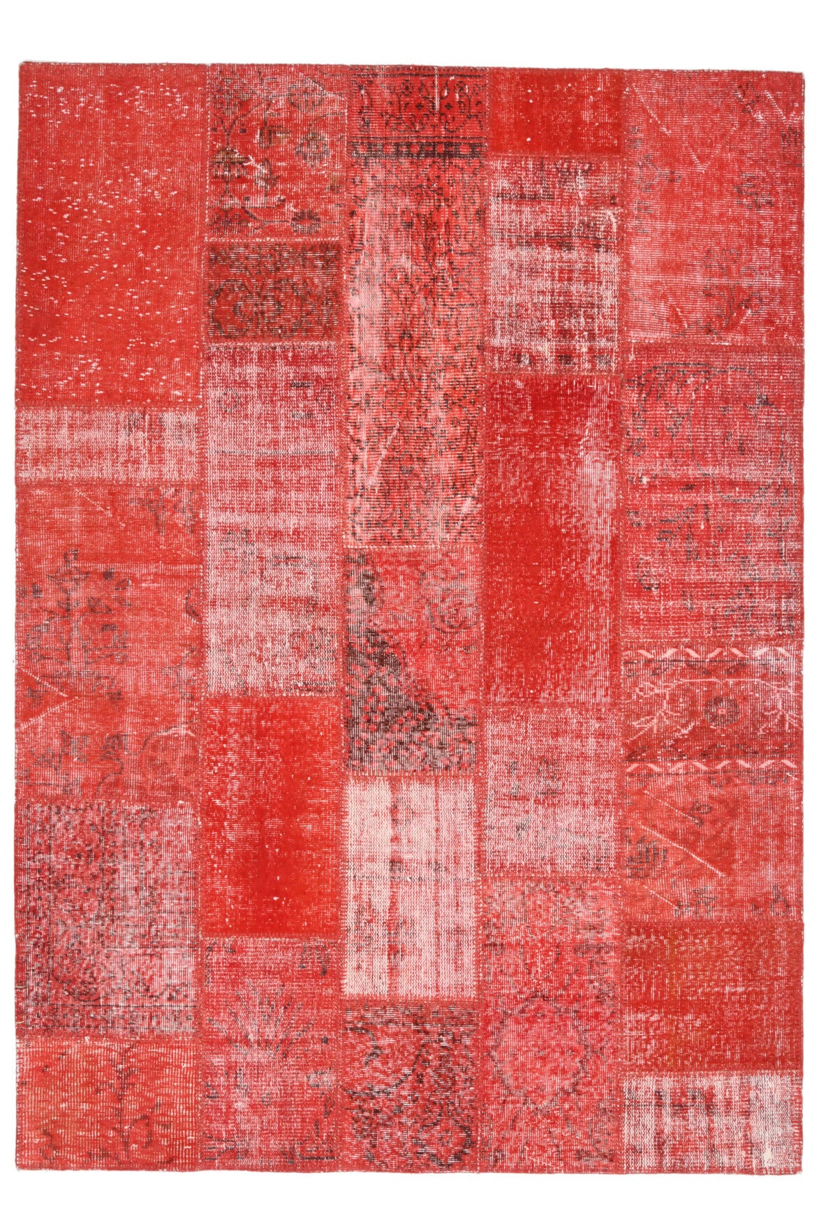 Vintage Red Patchwork Area Rug