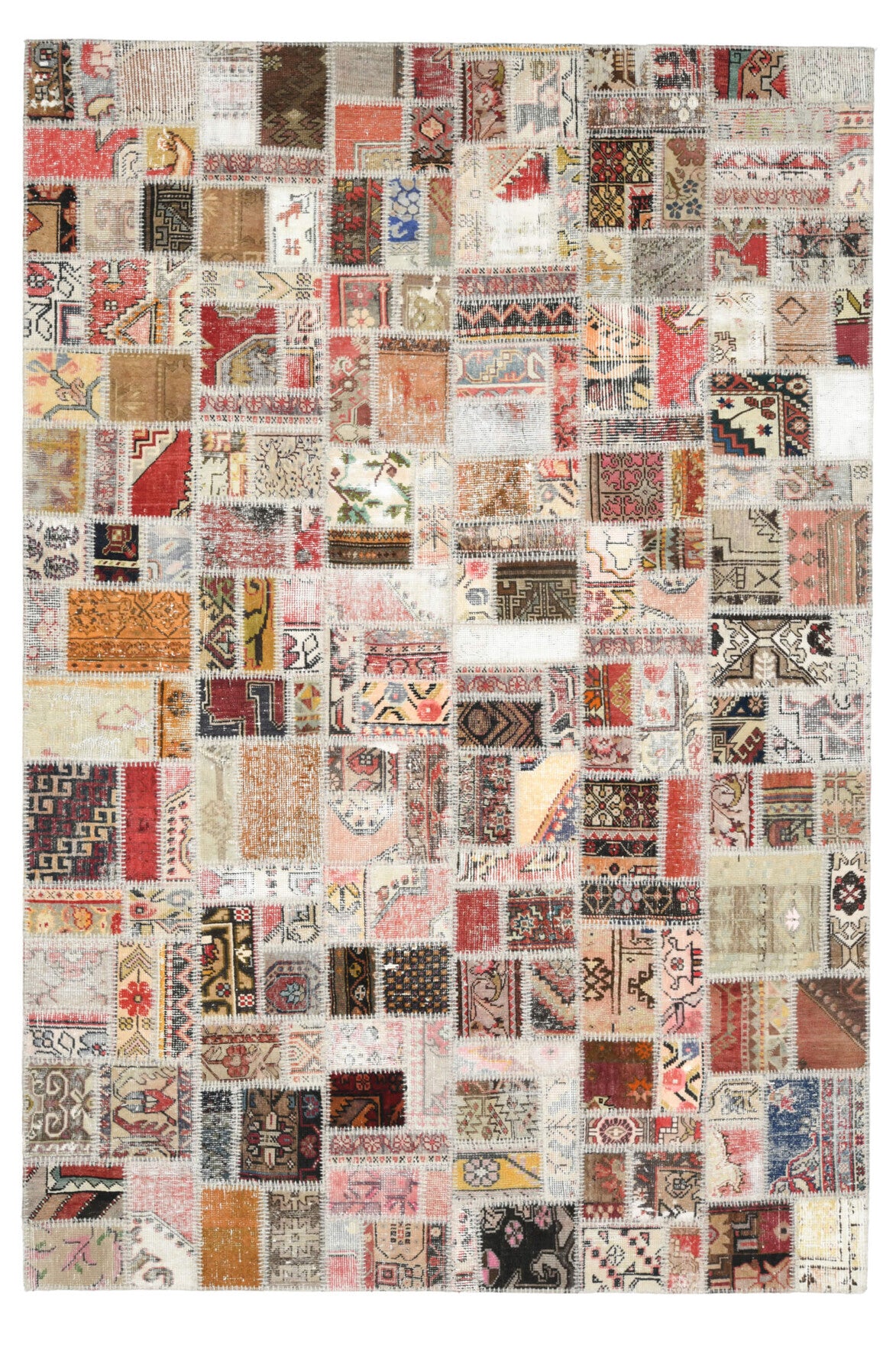 Vintage Brown Shades Area Patchwork Rug