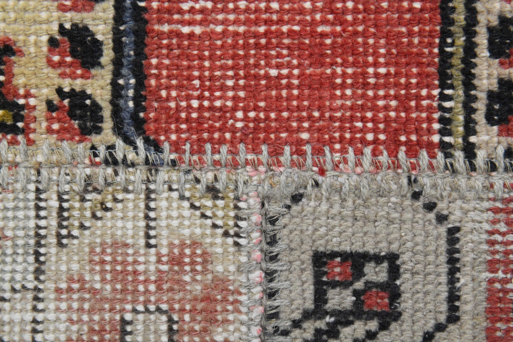 Handmade wool rug from Anatolia, Turkey – Patchwork Vintage Area Rug 6'7" x 9'11"