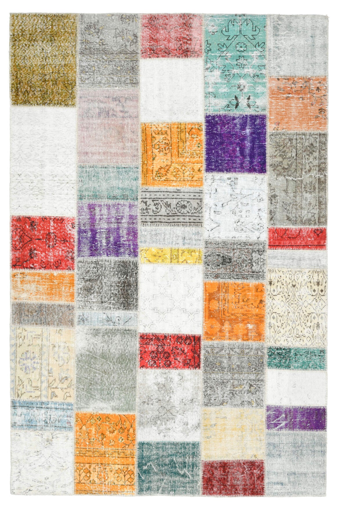 Handmade Vintage Light Colors Patchwork Area Rug
