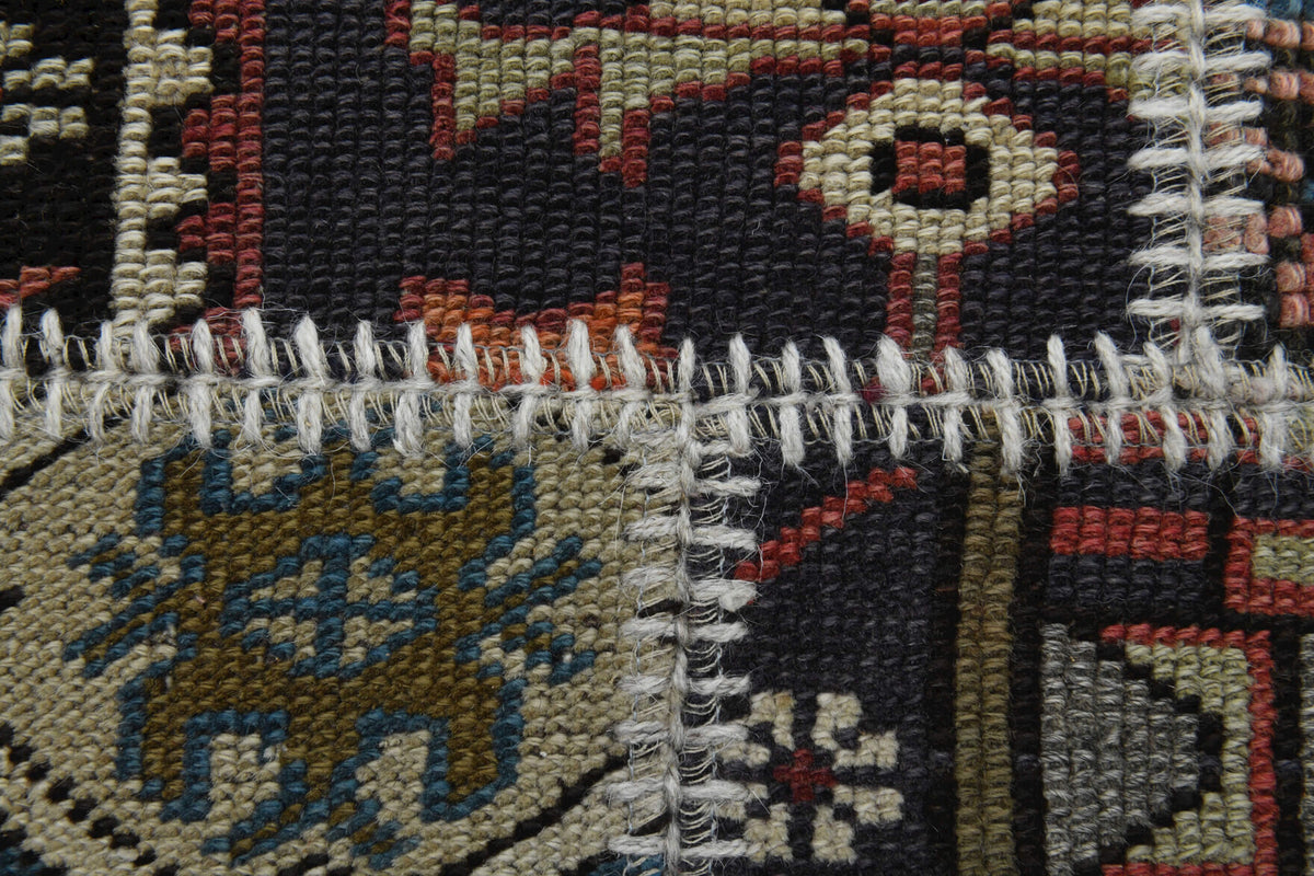 Handmade Vintage Brownish Patchwork Area Rug