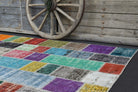 Aybahar rug: 1960s handmade Anatolian rug with oriental motifs and fabric backing
