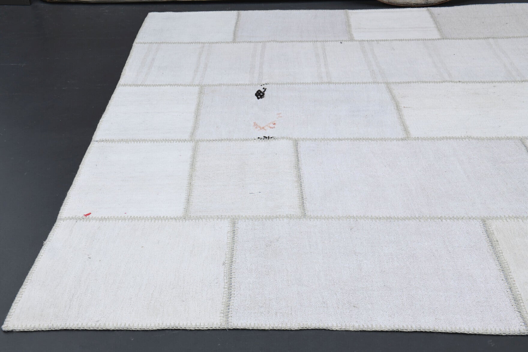 One-of-a-kind 1980s Anatolian vintage patchwork area rug in wool, 8' x 9'8"