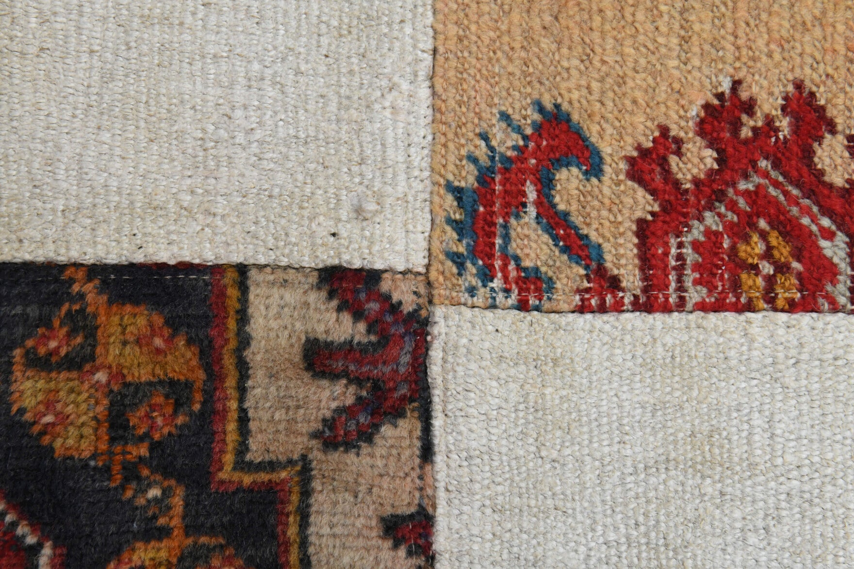 Astrapetra – vintage ikat rug for living room or bedroom, 6'4" x 9'2" (194x280 cm)