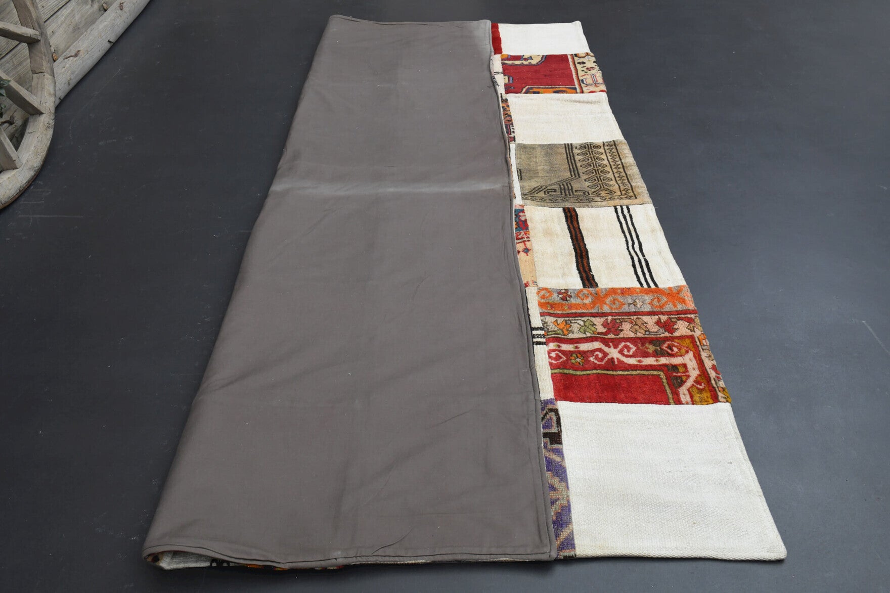 Handmade Vintage Patchwork Boho Rug in wool – 1970s piece from Anatolia, Turkey | Fame Rugs