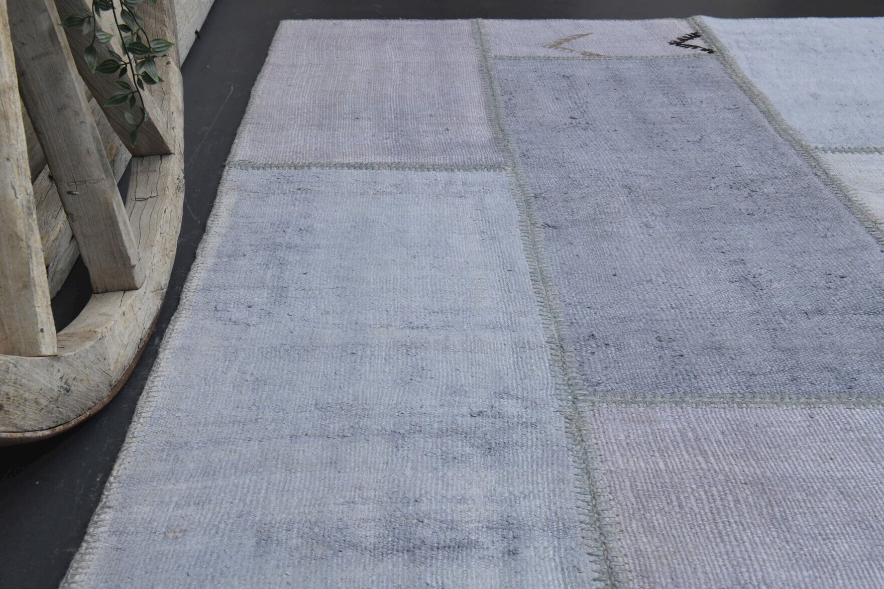 Handwoven flatweave wool kilim from Anatolia, Turkey – Ice Color- Patchwork Vintage Area Rug 6'4" x 9'8"