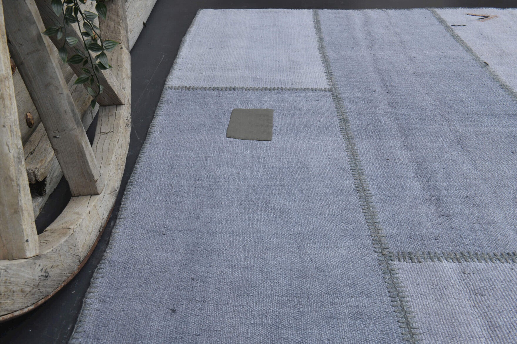 Handwoven flatweave wool kilim from Anatolia, Turkey – Ice Colored- Handmade Vintage Area Patchwork Rug 8'2" x 10'2"