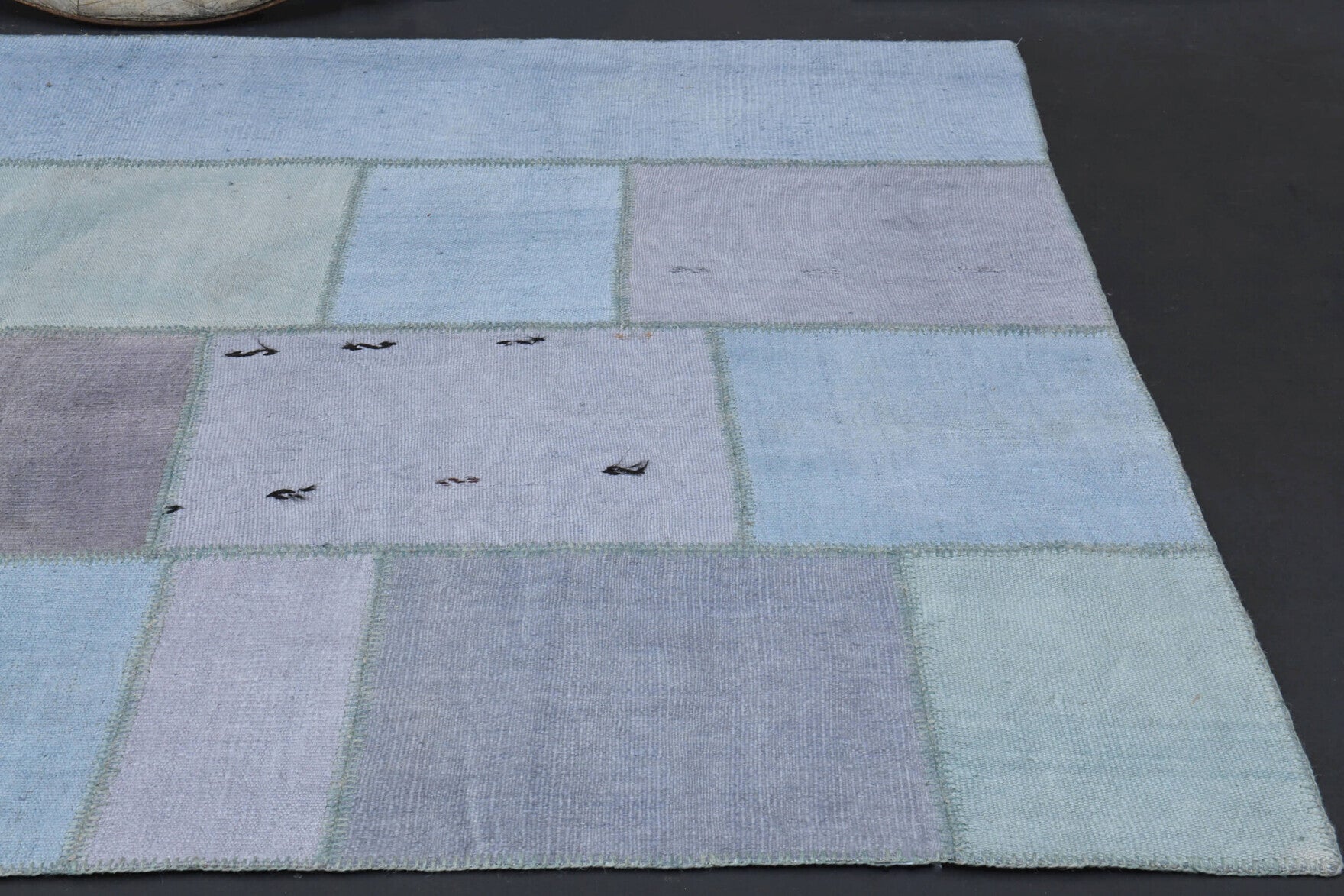 198x303 cm vintage patchwork Anatolian area rug – Aristophyllis, low pile, wool