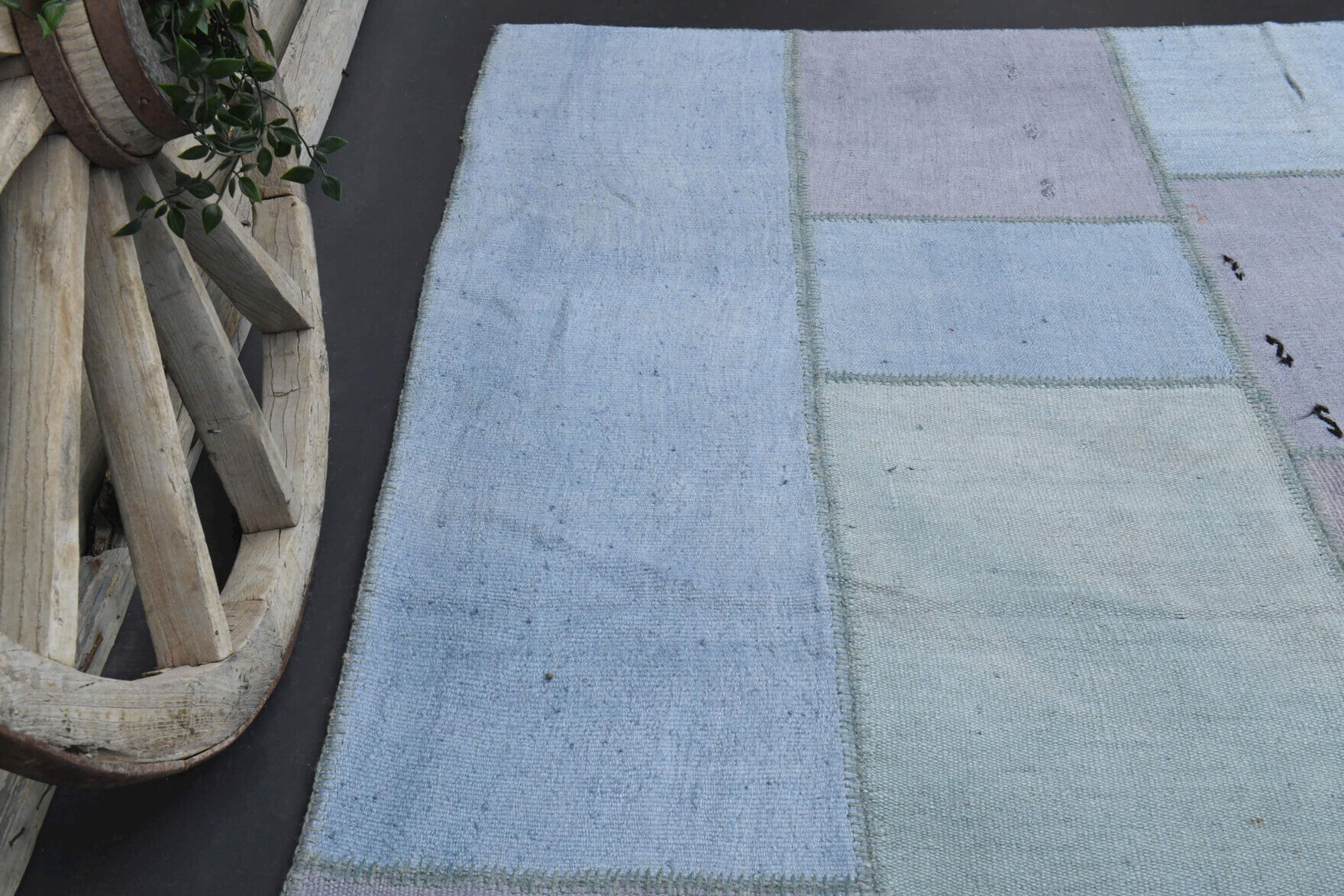 Authentic Anatolian vintage patchwork area rug (1960s) with oriental design – one-of-a-kind at Fame Rugs