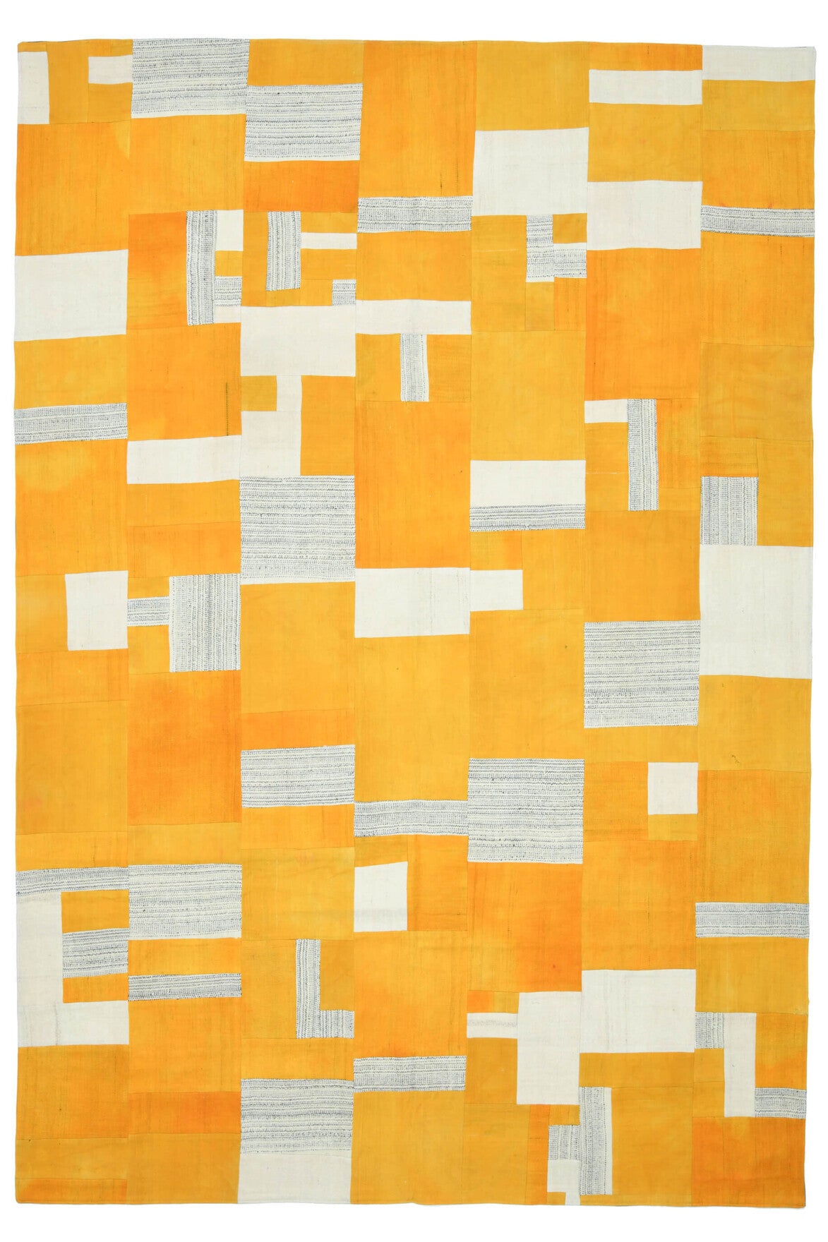 Tetris - Yellow Vintage Area Kilim Patchwork Rug