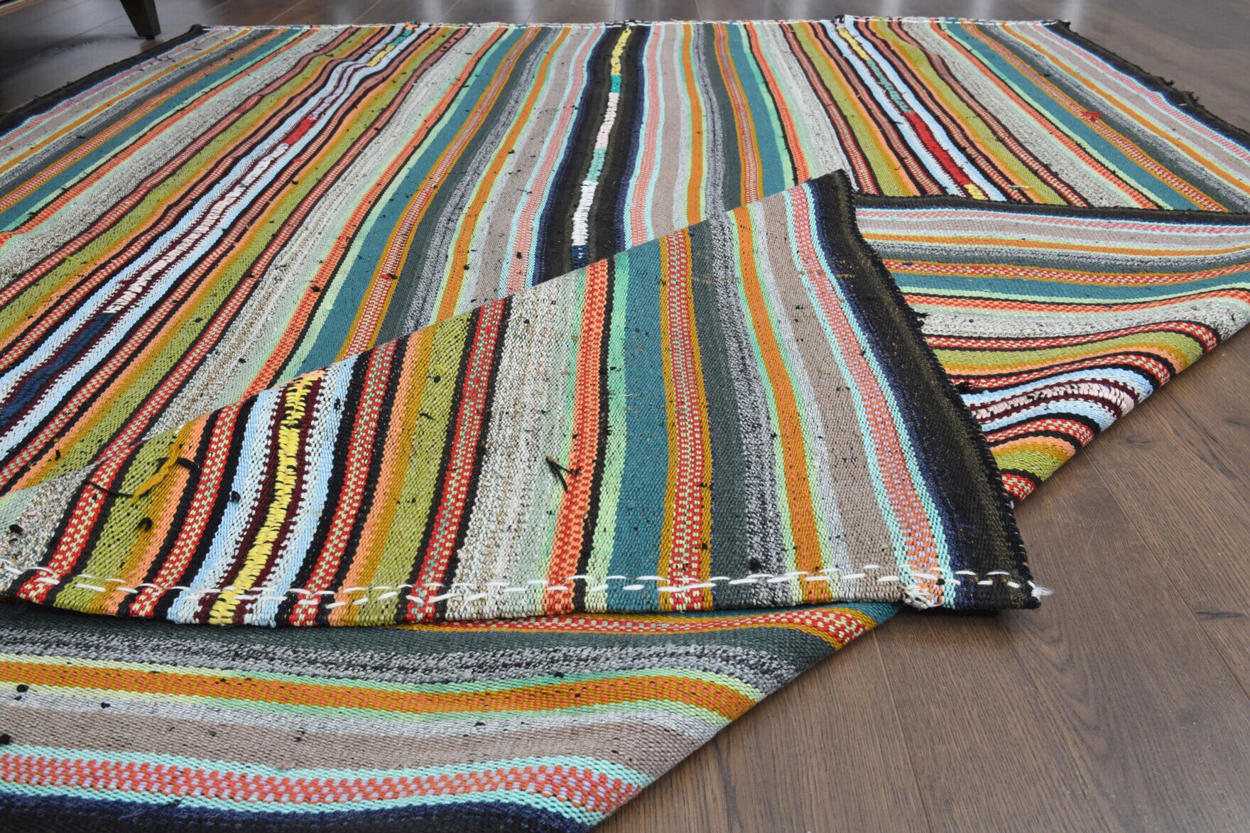 188x249 cm vintage Anatolian kilim rug – Arcadia, flatweave, wool