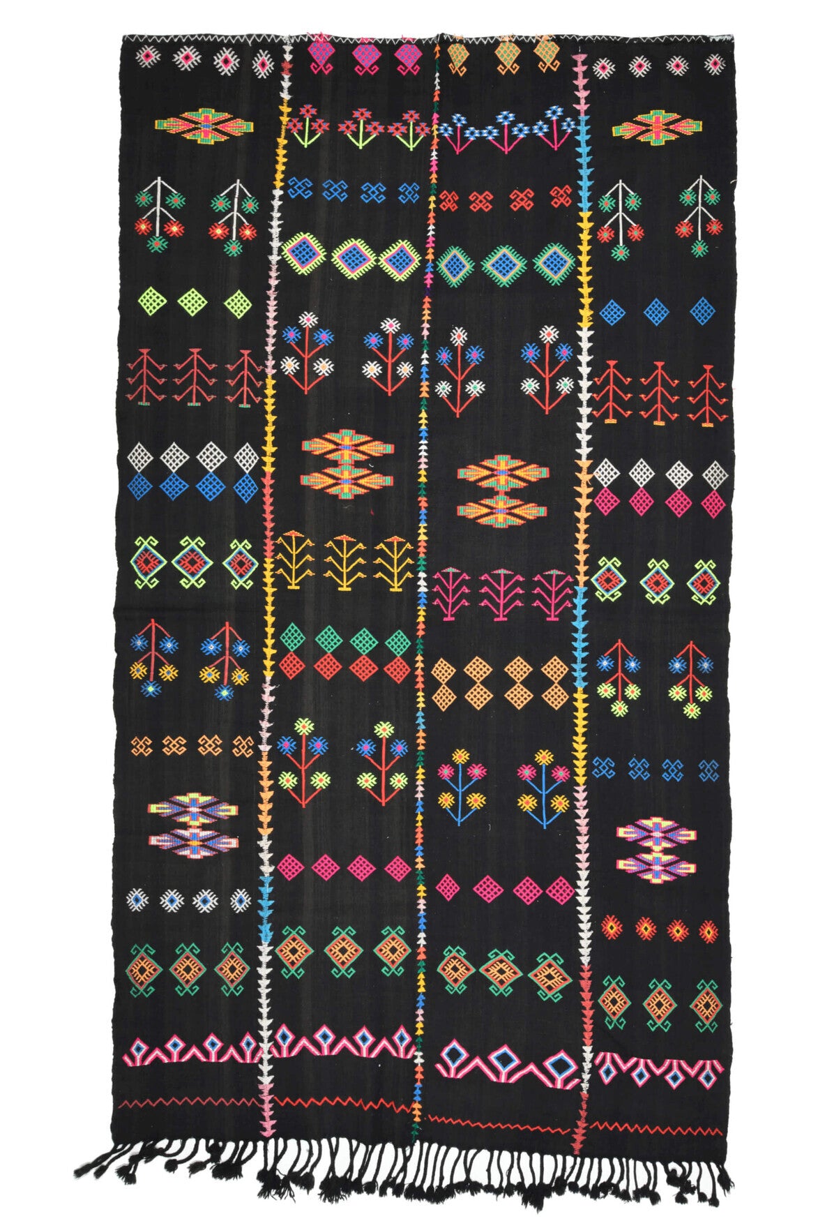 Nomadics Black Ethnic Carpet from 1970's