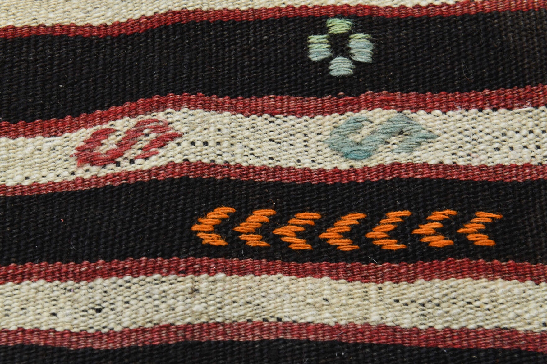 One-of-a-kind 1960s Anatolian vintage kilim rug in wool, 6'6" x 7'7"
