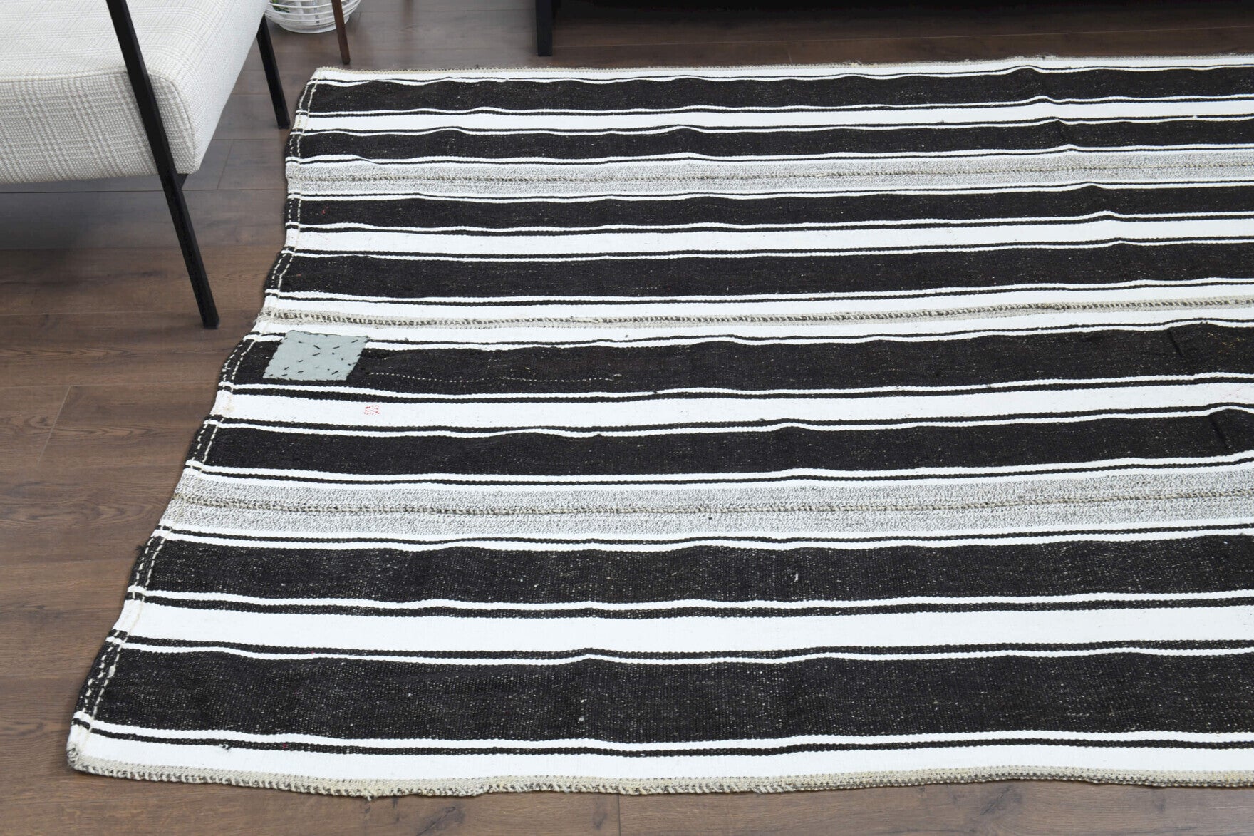 One-of-a-kind 1960s Anatolian vintage kilim rug in wool, 6' x 9'9"