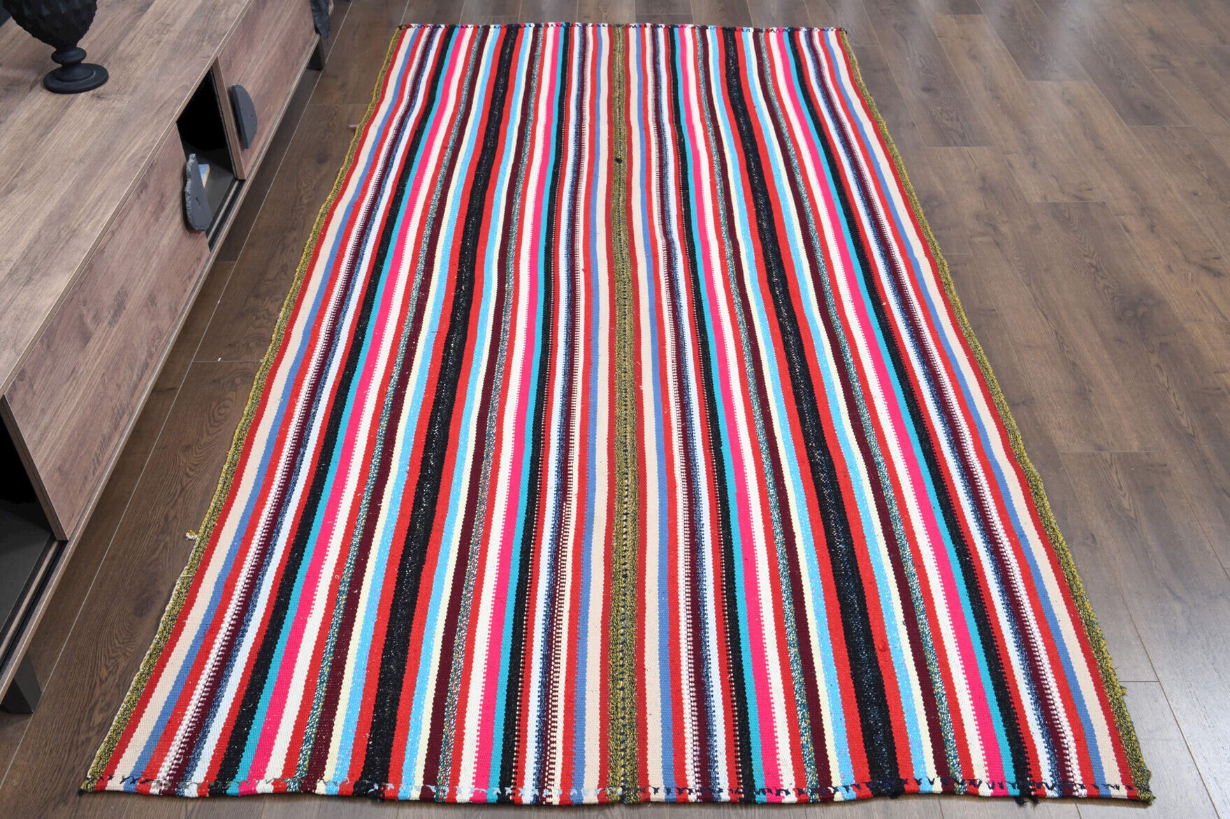 Pericanaz Striped Kilim Vintage Rug by Fame Rugs – one-of-a-kind vintage kilim from the 1960s