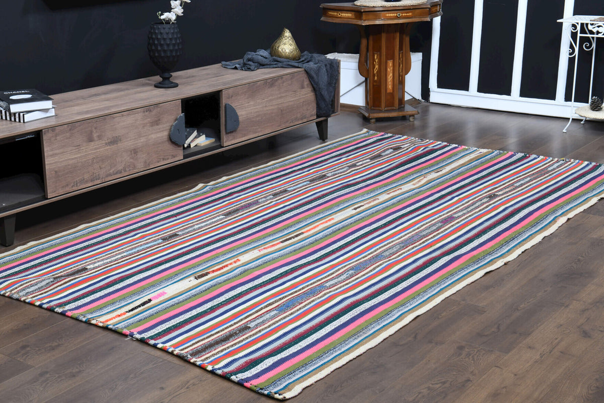 Handmade Vintage Area Kilim Rug