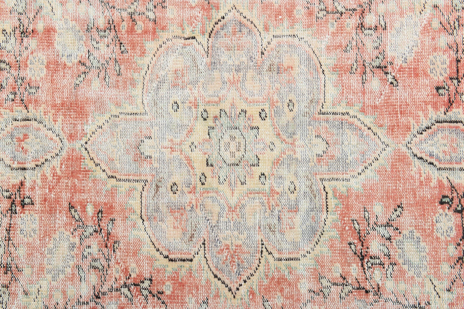 Berilmelek rug: 1970s handmade Anatolian rug with oriental motifs and cotton backing