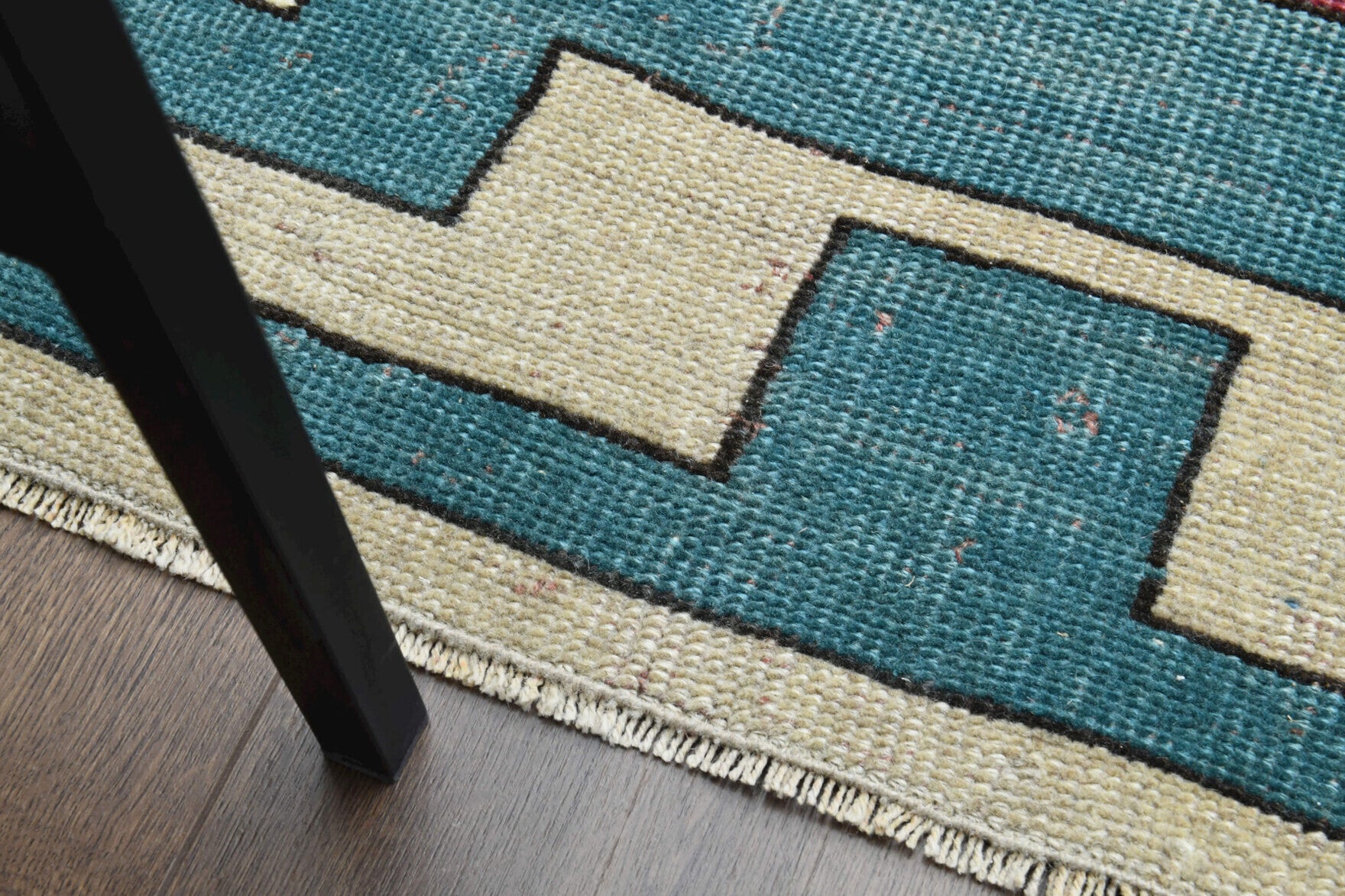 204x304 cm vintage Anatolian area rug – Denizhayat, low pile, wool