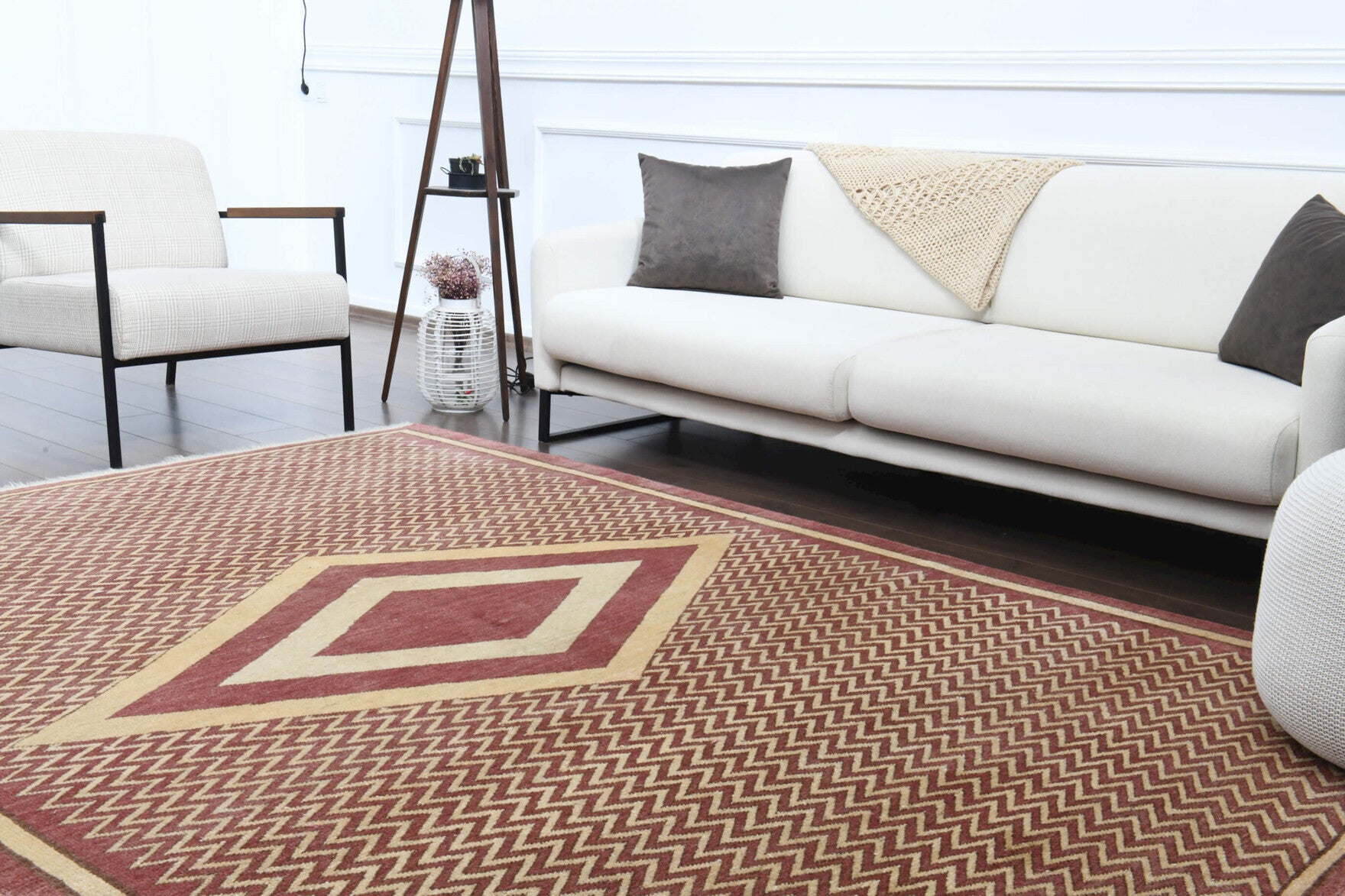 Handmade wool rug from Anatolia, Turkey – Contemporary Oushak Vintage Area Rug 6'5" x 9'1"