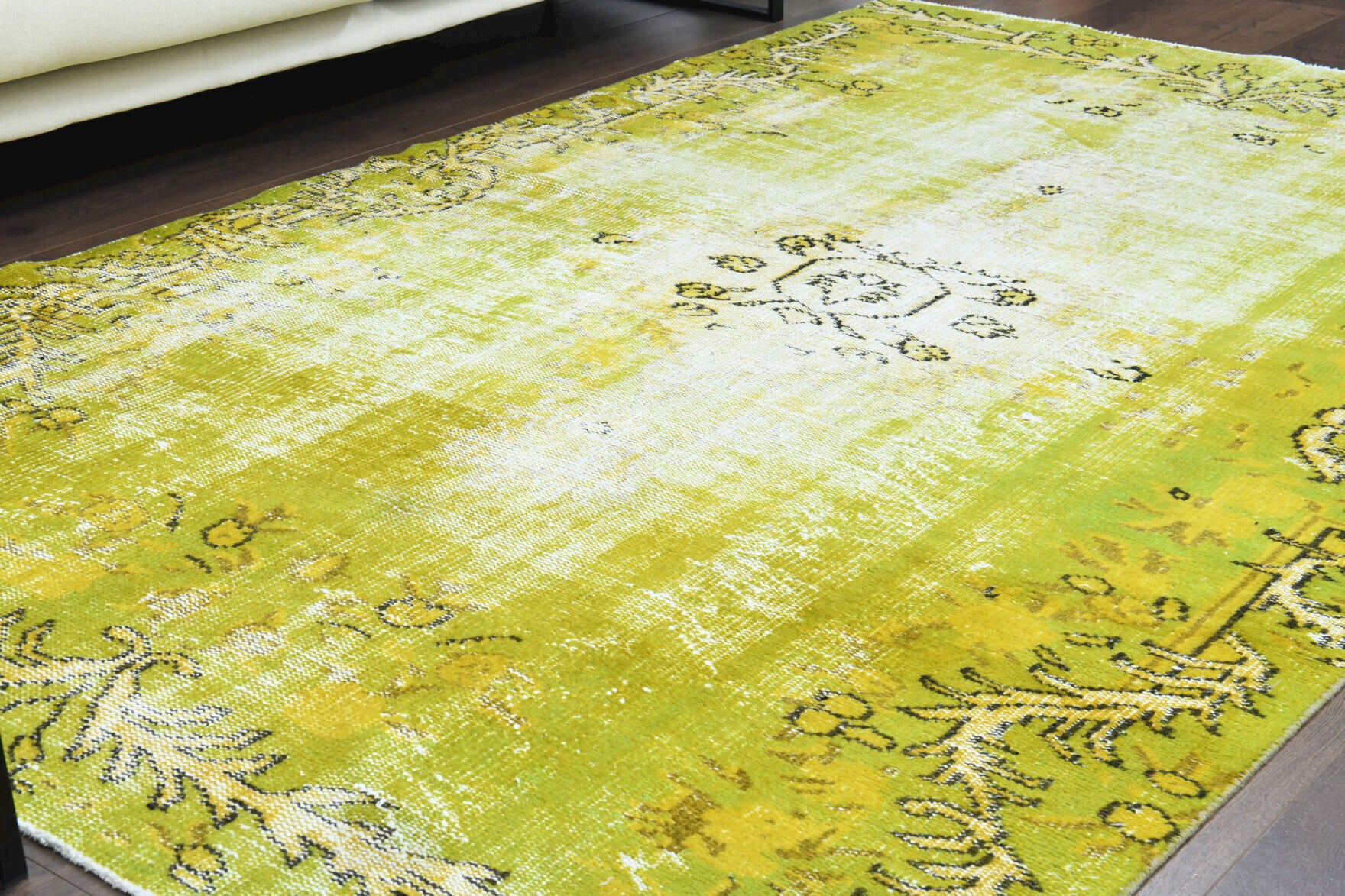 Handmade wool rug from Anatolia, Turkey – Distressed Vintage Area Rug 5'3" x 8'7"