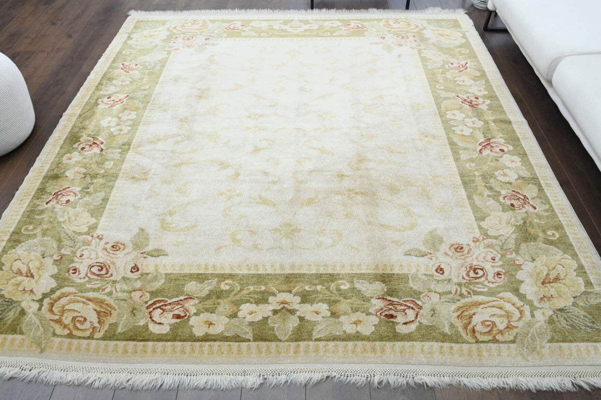 Square Framed Oushak Vintage Area Rug
