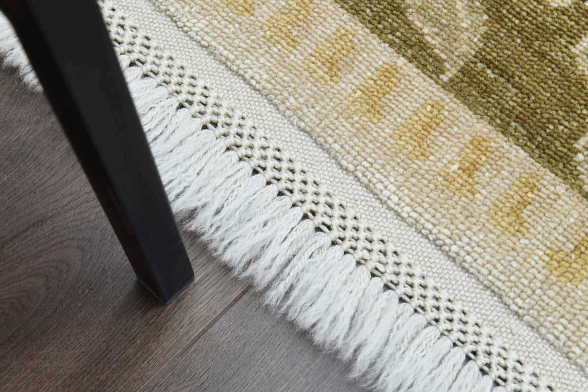 Square Framed Oushak Vintage Area Rug