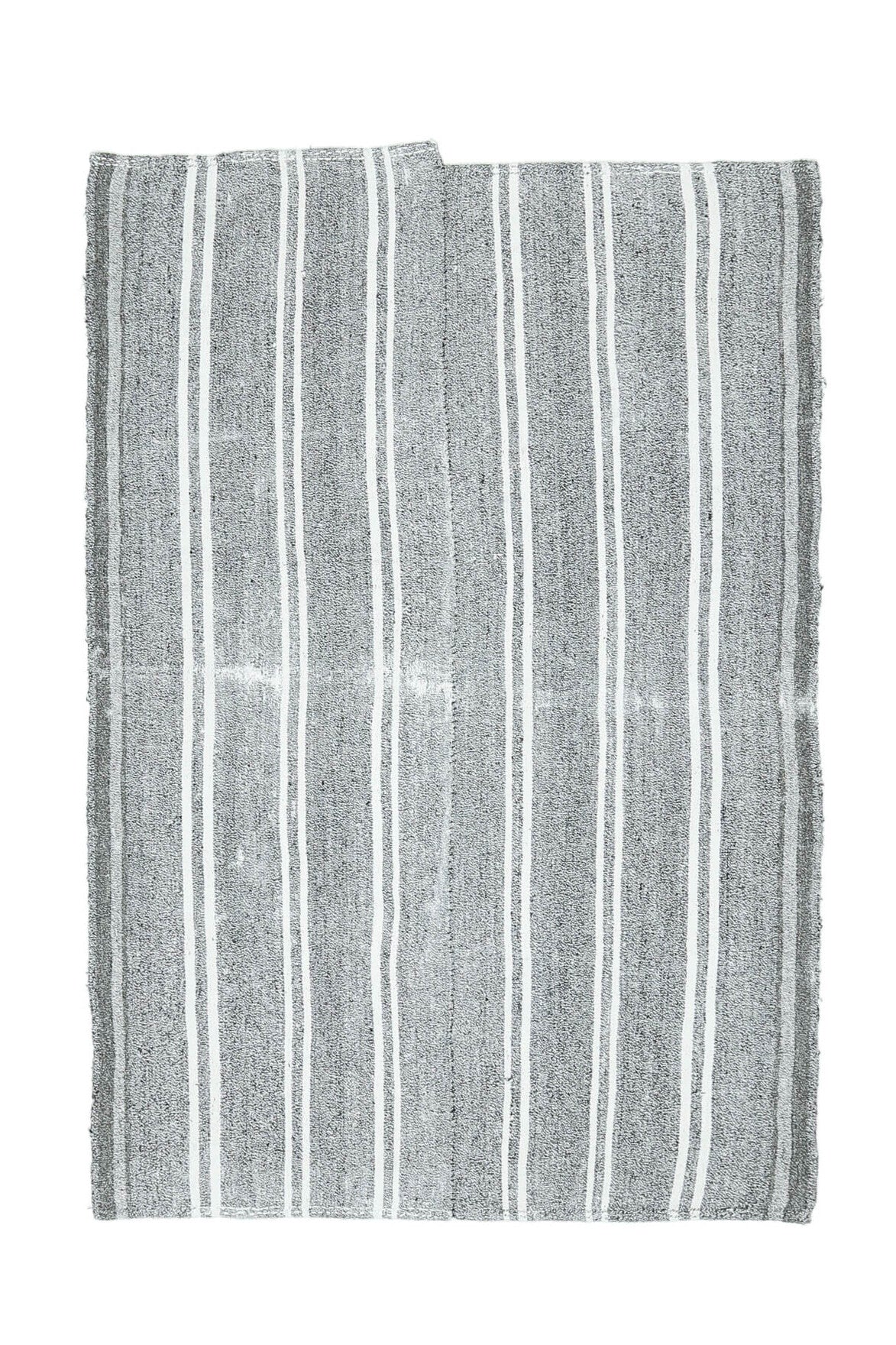 Handmade Vintage Striped Kilim Rug