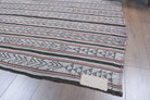 Anthopheme kilim: 1960s handwoven flatweave Anatolian kilim with ikat motifs