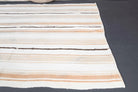 Anthippa kilim: 1960s handwoven flatweave Anatolian kilim with striped motifs