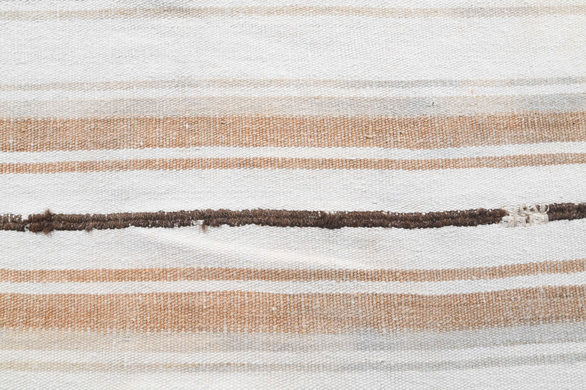 Authentic Anatolian vintage kilim rug (1960s) with striped design – one-of-a-kind at Fame Rugs