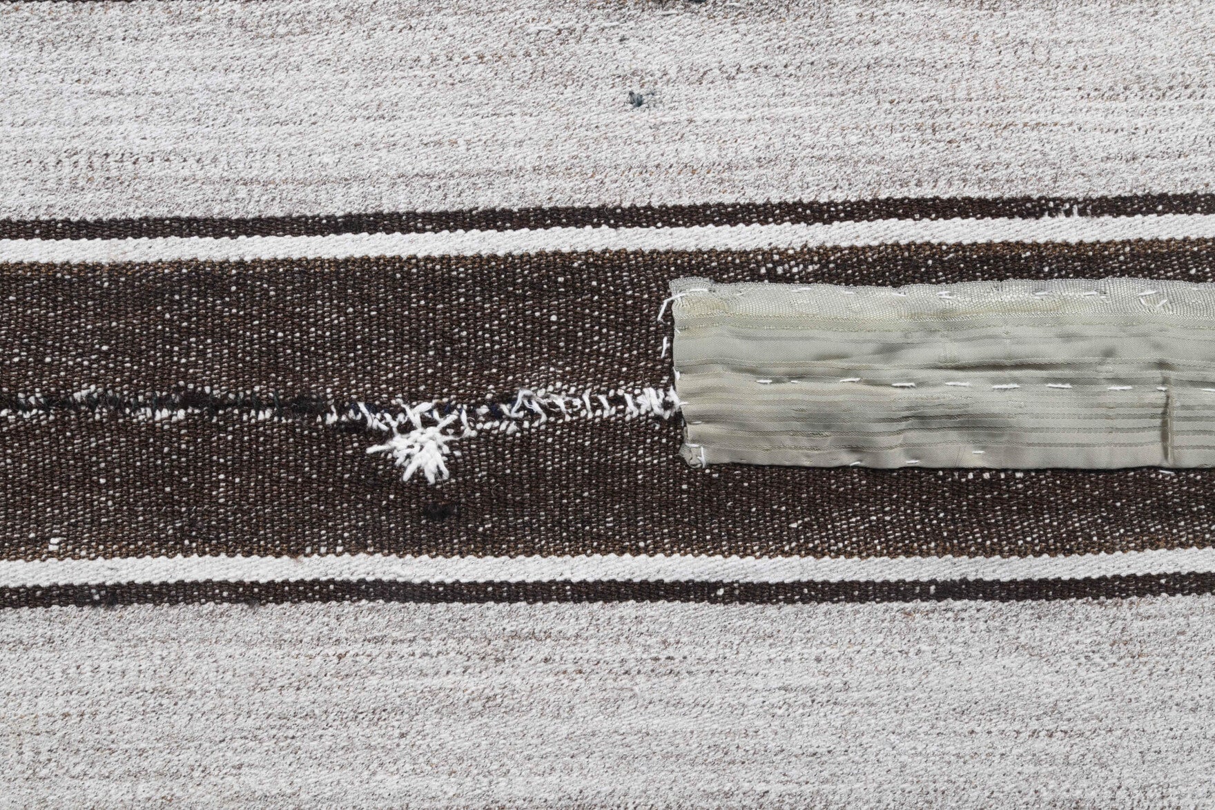 Authentic Anatolian vintage kilim rug (1960s) with striped design – one-of-a-kind at Fame Rugs