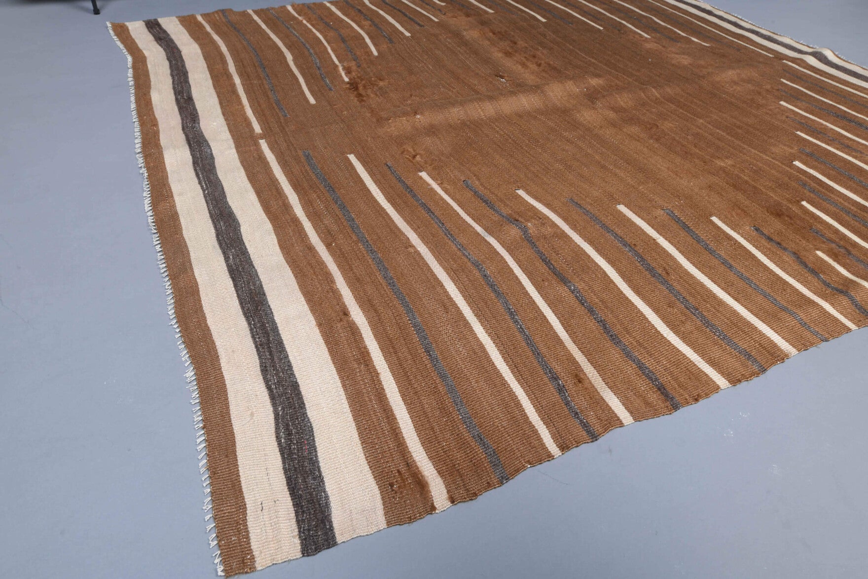 One-of-a-kind 1960s Anatolian vintage kilim rug in wool, 5' x 5'6"